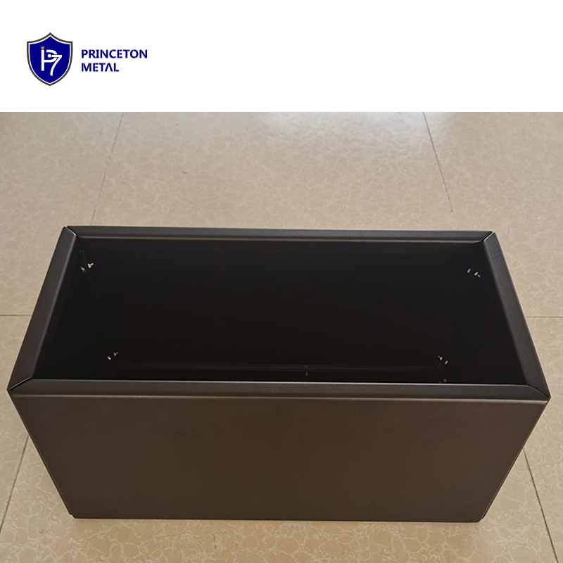 black aluminum rectangular planter boxes