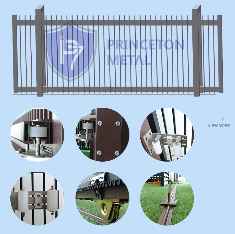 Princeton High quality easily assembled aluminum metal slat vertical blade sliding gate DIY gate kit